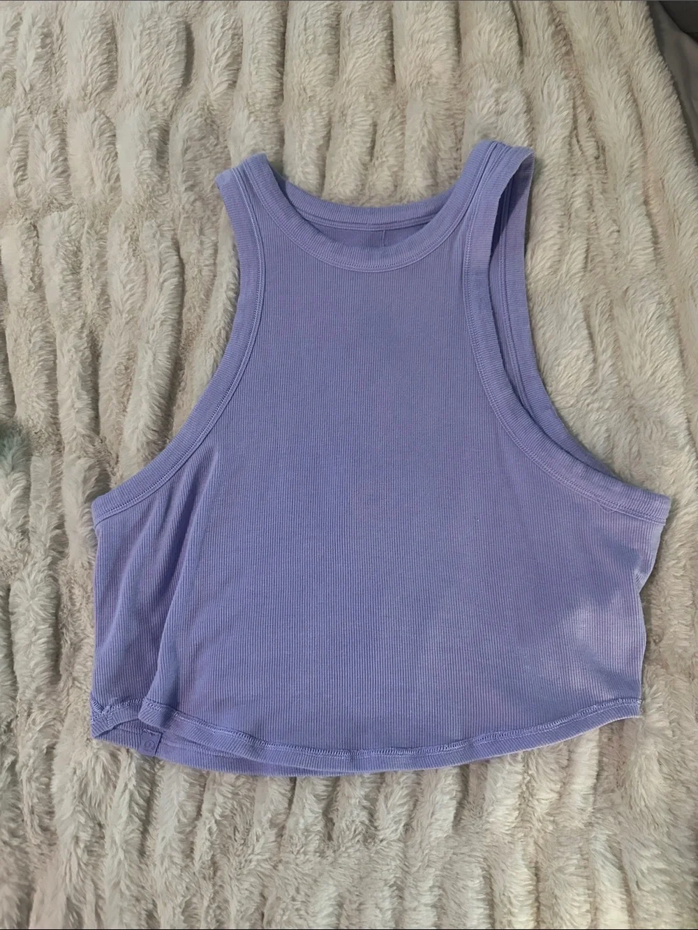 Lululemon Cropped Hold Tight Tank Sleeveless Ribbed Crop Tank Top - Lavender 6